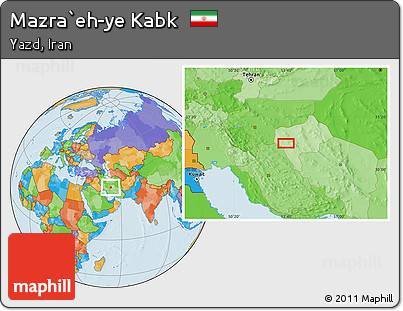 Political Location Map of Mazra`eh-ye Kabk