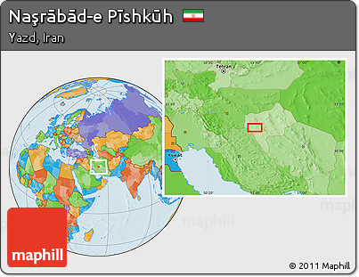 Political Location Map of Naşrābād-e Pīshkūh