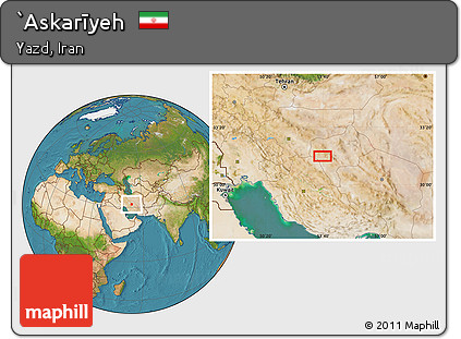 Satellite Location Map of `Askarīyeh
