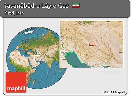 Satellite Location Map of Ḩasanābād-e Lāy-e Gaz