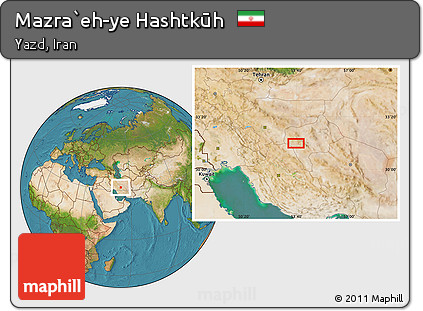 Satellite Location Map of Mazra`eh-ye Hashtkūh