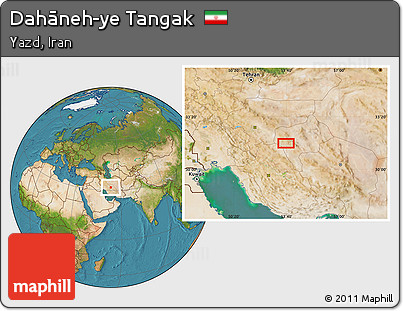 Satellite Location Map of Dahāneh-ye Tangak
