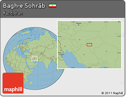Savanna Style Location Map of Bagh-e Sohrāb