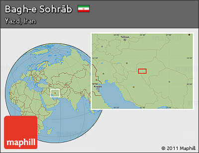 Savanna Style Location Map of Bagh-e Sohrāb