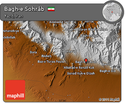 Physical Map of Bagh-e Sohrāb