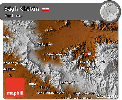 Physical Map of Bāgh Khātūn