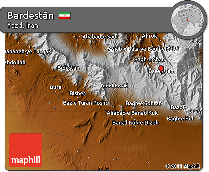 Physical Map of Bardestān