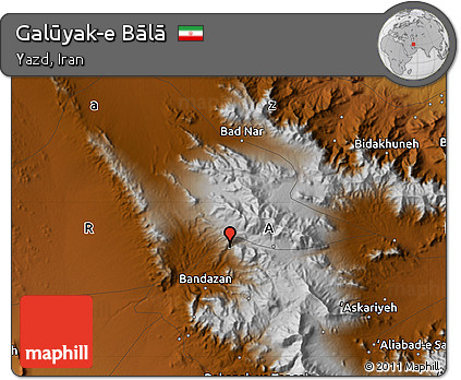 Physical Map of Galūyak-e Bālā