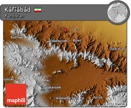 Physical Map of Kāfīābād