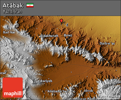 Physical Map of Atābak