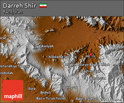Physical Map of Darreh Shīr
