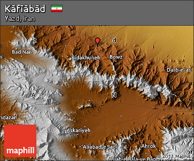 Physical Map of Kāfīābād