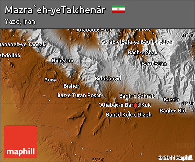 Physical Map of Mazra`eh-yeTalchenār