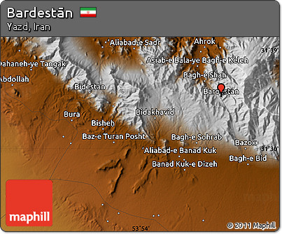 Physical Map of Bardestān