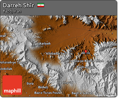 Physical Map of Darreh Shīr