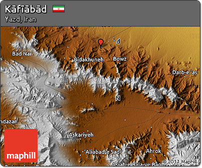 Physical Map of Kāfīābād