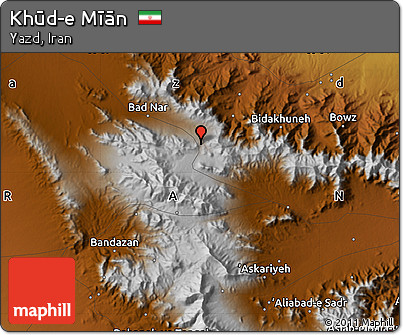 Physical Map of Khūd-e Mīān