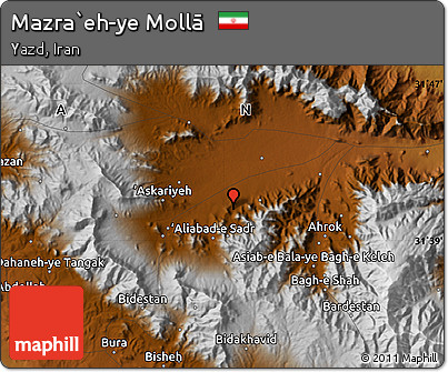 Physical Map of Mazra`eh-ye Mollā