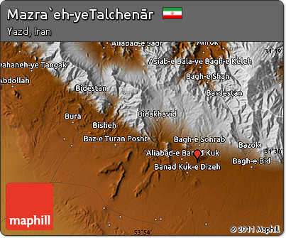 Physical Map of Mazra`eh-yeTalchenār