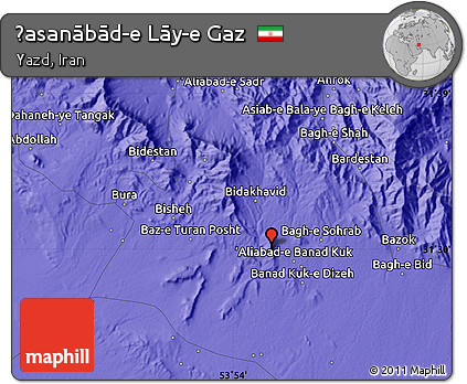 Political Map of Ḩasanābād-e Lāy-e Gaz