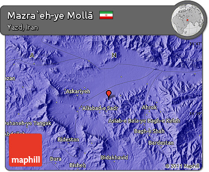 Political Map of Mazra`eh-ye Mollā