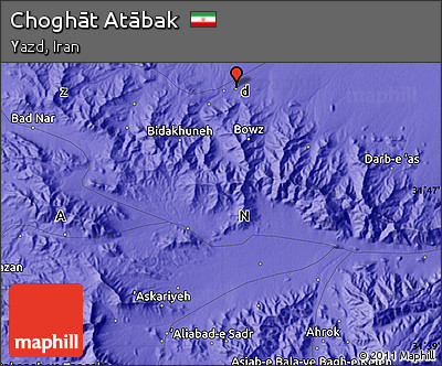 Political Map of Choghāt Atābak