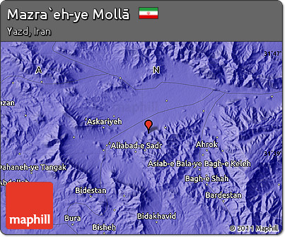 Political Map of Mazra`eh-ye Mollā