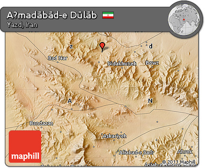 Satellite Map of Aḩmadābād-e Dūlāb