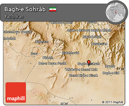 Satellite Map of Bagh-e Sohrāb