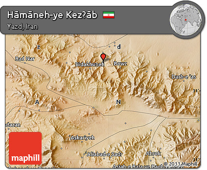Satellite Map of Hāmāneh-ye Kez̄āb
