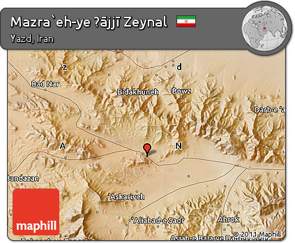 Satellite Map of Mazra`eh-ye Ḩājjī Zeynal