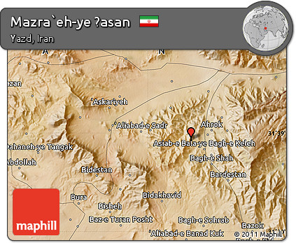 Satellite Map of Mazra`eh-ye Ḩasan