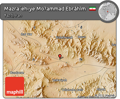 Satellite Map of Mazra`eh-ye Moḩammad Ebrāhīm