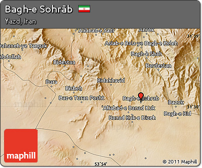 Satellite Map of Bagh-e Sohrāb