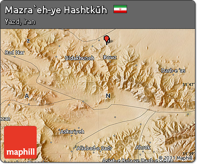 Satellite Map of Mazra`eh-ye Hashtkūh
