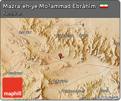 Satellite Map of Mazra`eh-ye Moḩammad Ebrāhīm