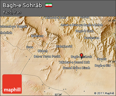 Satellite Map of Bagh-e Sohrāb