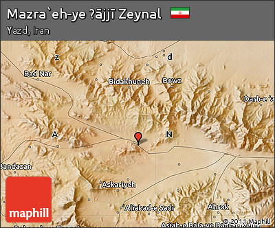 Satellite Map of Mazra`eh-ye Ḩājjī Zeynal