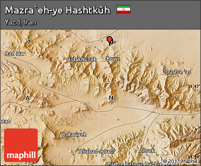 Satellite Map of Mazra`eh-ye Hashtkūh