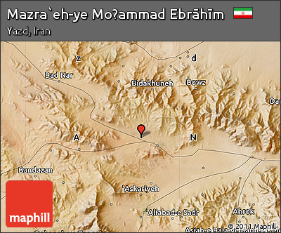 Satellite Map of Mazra`eh-ye Moḩammad Ebrāhīm