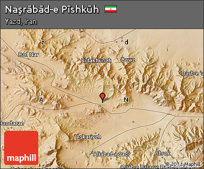 Satellite Map of Naşrābād-e Pīshkūh