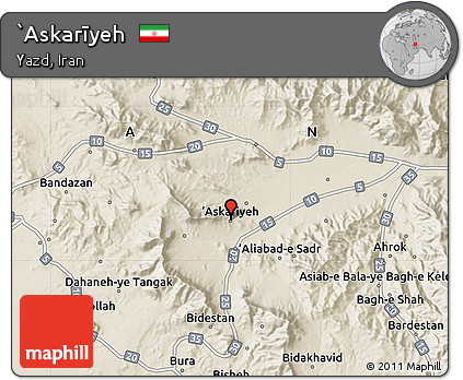 Shaded Relief Map of `Askarīyeh