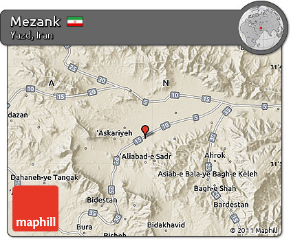 Shaded Relief Map of Mezank