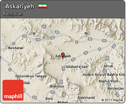 Shaded Relief Map of `Askarīyeh