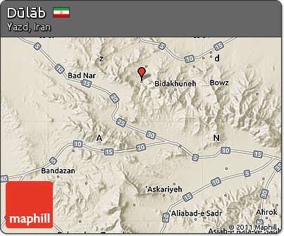 Shaded Relief Map of Dūlāb