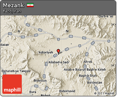 Shaded Relief Map of Mezank