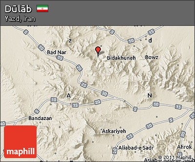 Shaded Relief Map of Dūlāb