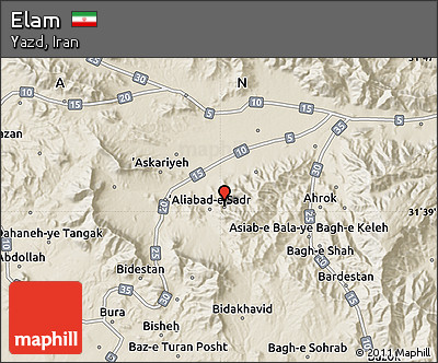 Shaded Relief Map of Elam