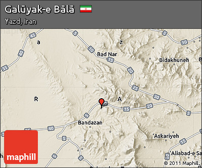 Shaded Relief Map of Galūyak-e Bālā