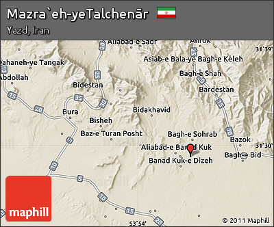 Shaded Relief Map of Mazra`eh-yeTalchenār